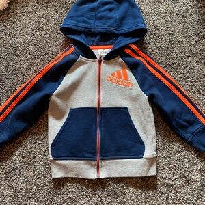 Adidas Kids Navy and Gray Hoodie